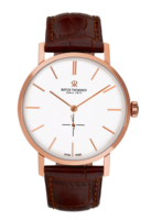 SPECIALITIES CLASSICAL 14 ROUND REVUE THOMMEN Ref. 17090.3562  rose gold plated - brown leather