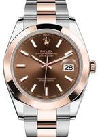 ROLEX DATEJUST 41 OYSTER AUTOMATIC REF. 126301-0001, STEEL & EVEROSE ROLESOR, CHOCOLATE DIAL, CAL. 3235