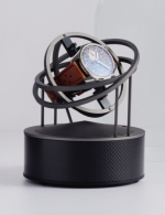 WATCH WINDERS Bernard Favre Planet Double-Axis CARBON - Aluminium anthracite base, anodized steel rings, Ref. 151517