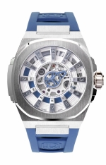 DWISS M3S SIGNATURE MYSTERIOUS HOURS, blue rubber, self-winding SW-200-1 Elabore caliber