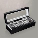 WATCH BOXES Heisse & Söhne Executive for 5 watches black/makassar/quercus 70019/56,02,01
