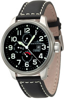 ZENO-WATCH BASEL Oversized (OS) pilot Power Reserve, Dual Time, Day-Date Ref. 8055-a1 black (Cal. SOP 9055)