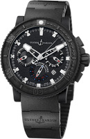 ULYSSE NARDIN Diver Black Sea Chronograph Ref. 353-92-3C  Rubber coated black steel case, Caliber UN-35