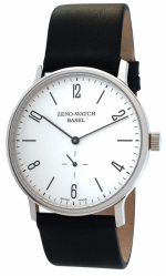 ZENO-WATCH BASEL Bauhaus Numbers steel-white Ref. 3532-i2-6 manually wound cal. Peseux 7001