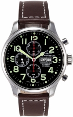 ZENO-WATCH BASEL Oversized (OS) pilot Ref. 8557TVDD-pol-a1-Germany Chronograph Day-Date Self-Winding Cal. Valjoux 7750